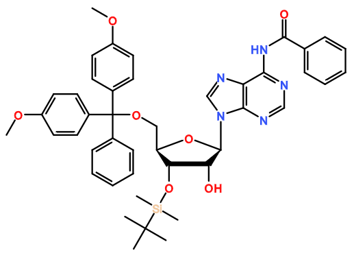 (image for) MC080618 N6-Benzoyl-3'-O-tert-butyldimethylsilyl-5'-O-DMT-adenosine